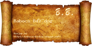 Babocs Bódog névjegykártya